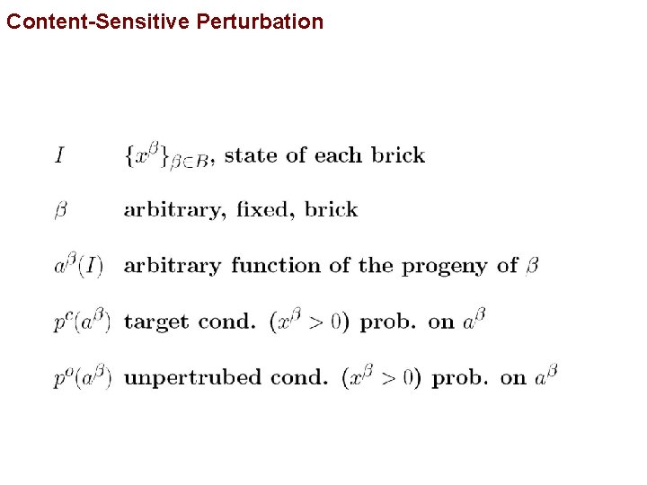 Content-Sensitive Perturbation 