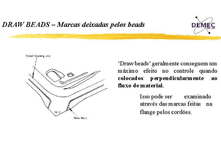 DRAW BEADS – Marcas deixadas pelos beads ‘Draw beads’ geralmente conseguem um máximo efeito