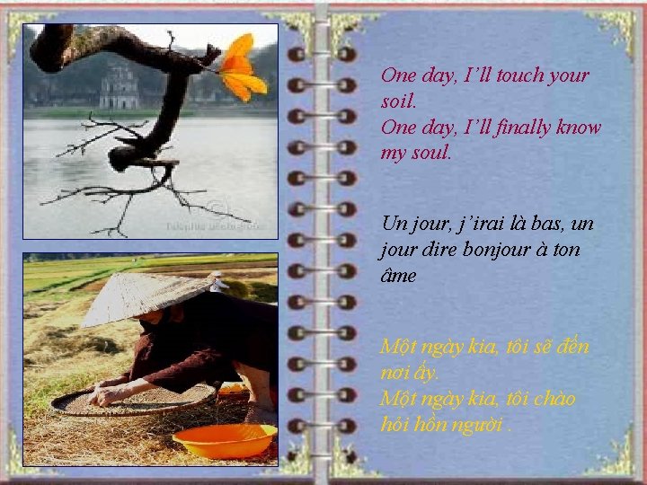 One day, I’ll touch your soil. One day, I’ll finally know my soul. Un