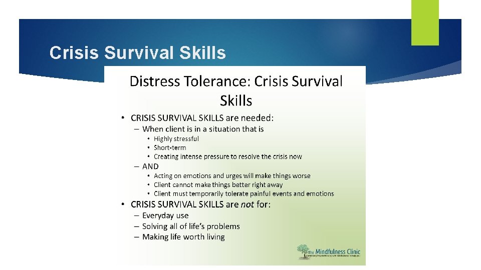 Crisis Survival Skills 