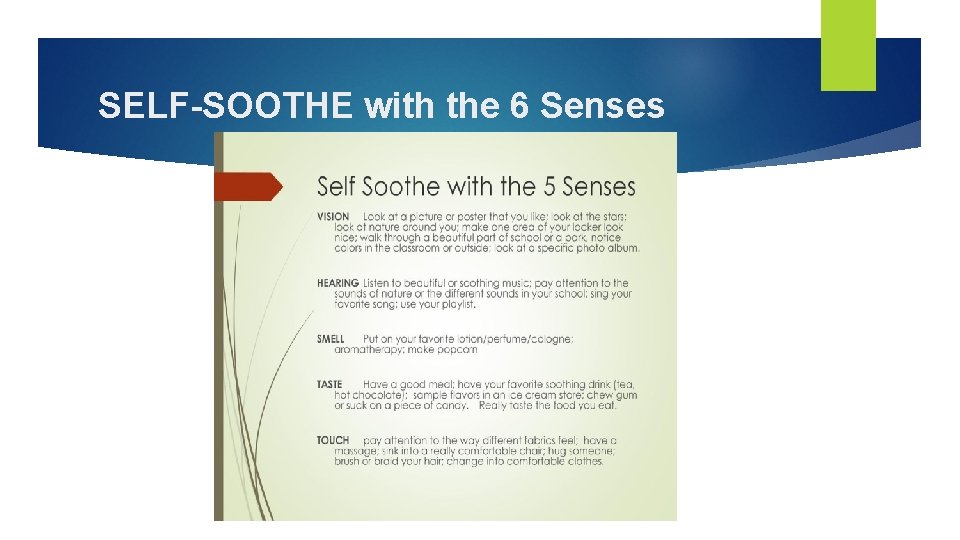 SELF-SOOTHE with the 6 Senses 