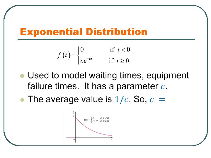 Exponential Distribution l 
