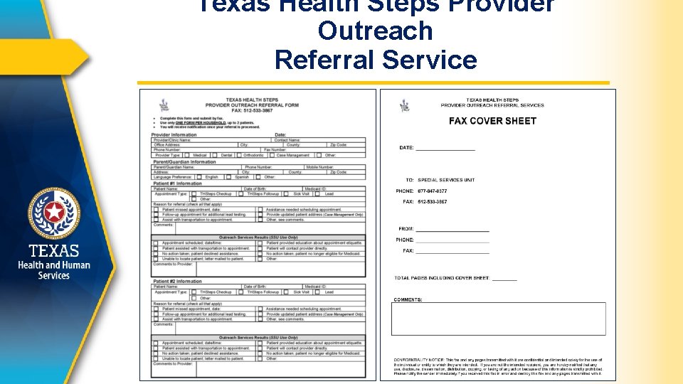 Texas Health Steps Provider Outreach Referral Service 