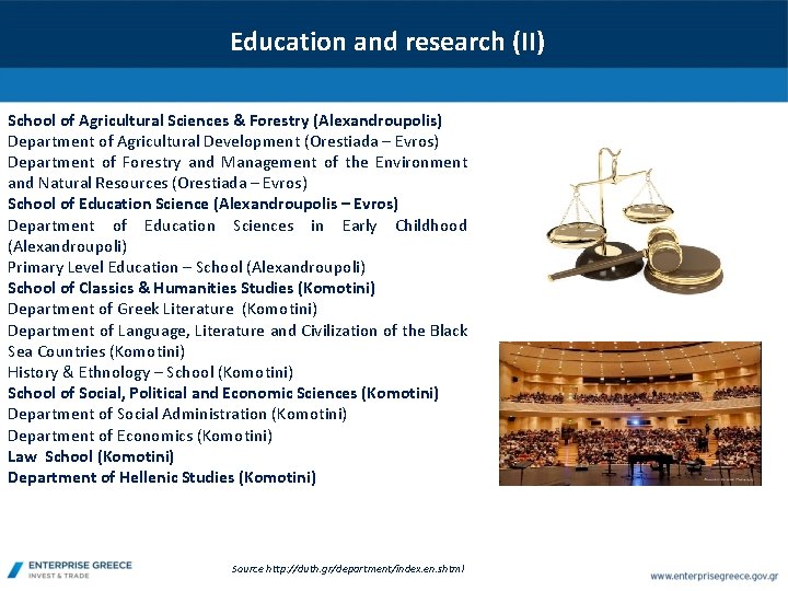 Education and research (ΙΙ) School of Agricultural Sciences & Forestry (Alexandroupolis) Department of Agricultural