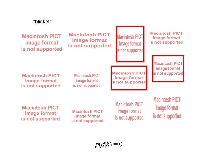 “blicket” p(d|h) = 0 