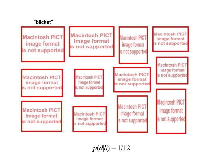 “blicket” p(d|h) = 1/12 