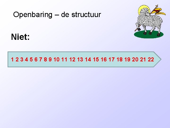 Openbaring – de structuur Niet: 1 2 3 4 5 6 7 8 9