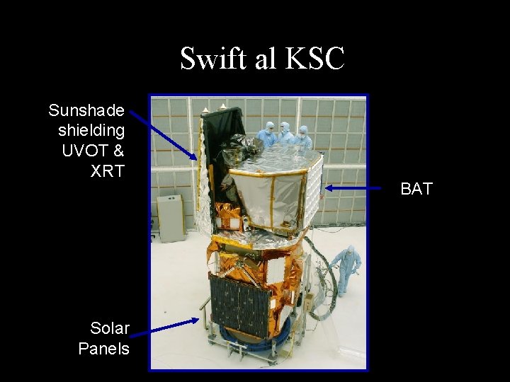 Swift al KSC Sunshade shielding UVOT & XRT Solar Panels BAT 