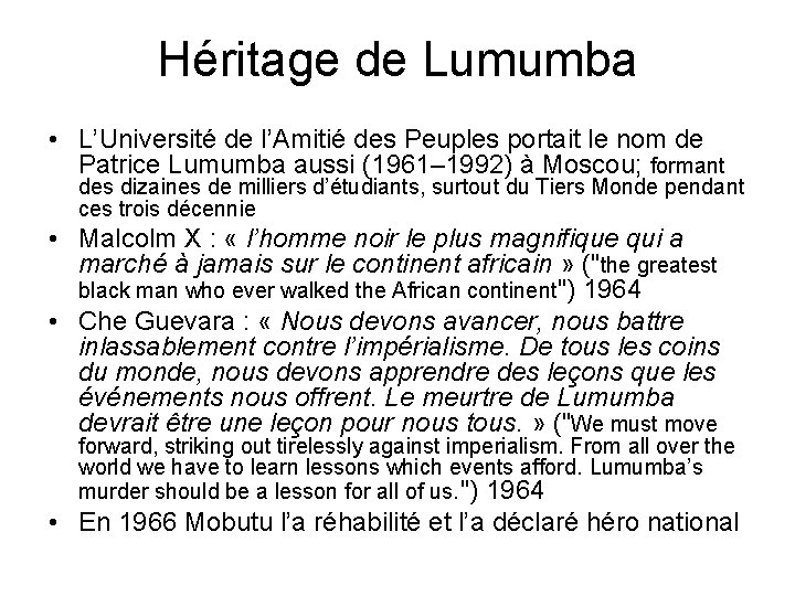 Héritage de Lumumba • L’Université de l’Amitié des Peuples portait le nom de Patrice