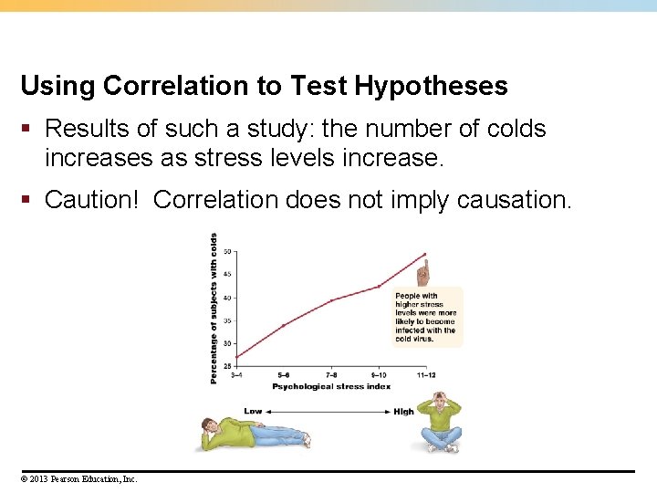 Using Correlation to Test Hypotheses § Results of such a study: the number of