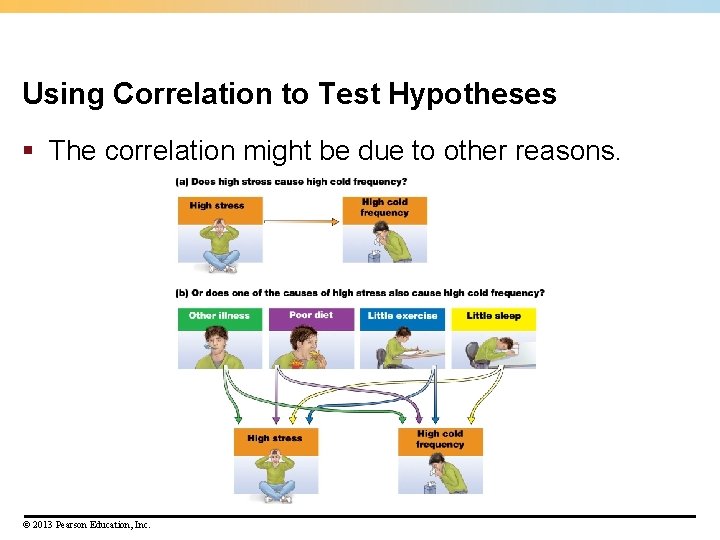 Using Correlation to Test Hypotheses § The correlation might be due to other reasons.