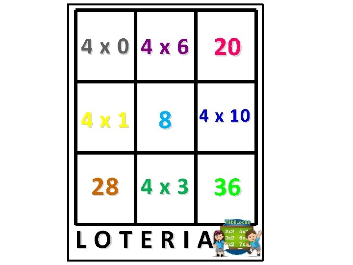 4 x 0 4 x 6 20 4 x 1 8 4 x 10