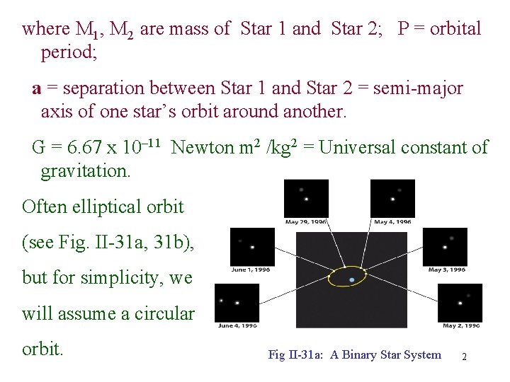 where M 1, M 2 are mass of Star 1 and Star 2; P