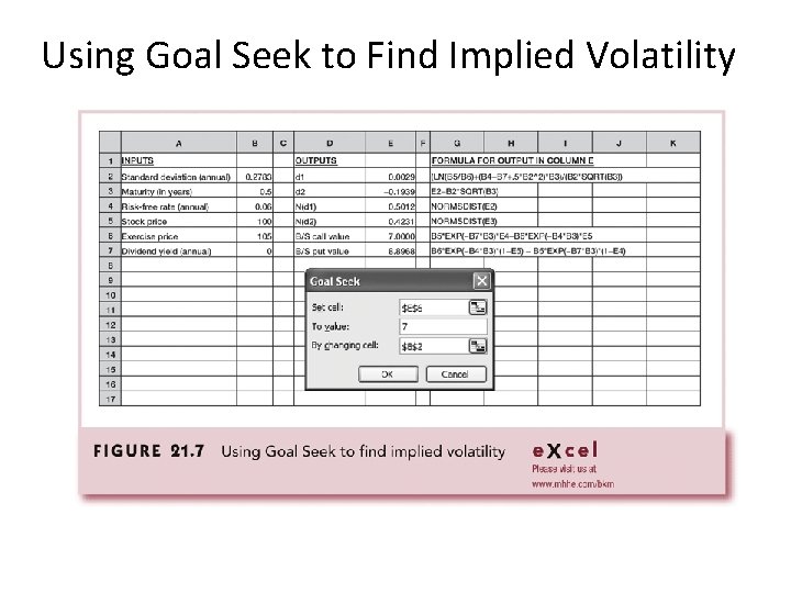 Using Goal Seek to Find Implied Volatility 