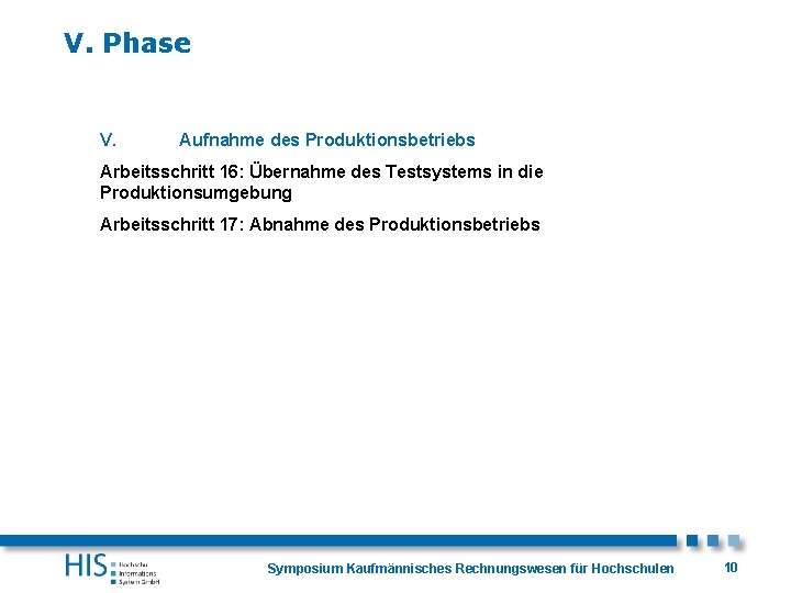 V. Phase V. Aufnahme des Produktionsbetriebs Arbeitsschritt 16: Übernahme des Testsystems in die Produktionsumgebung