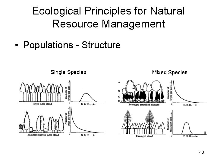 Ecological Principles for Natural Resource Management • Populations - Structure Single Species Mixed Species Ecological Principles for Natural Resource Management • Populations - Structure Single Species Mixed Species