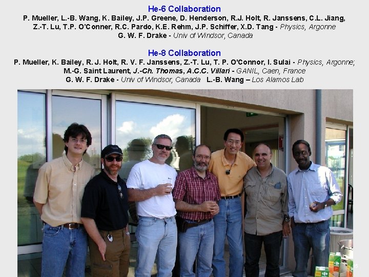 He-6 Collaboration P. Mueller, L. -B. Wang, K. Bailey, J. P. Greene, D. Henderson,
