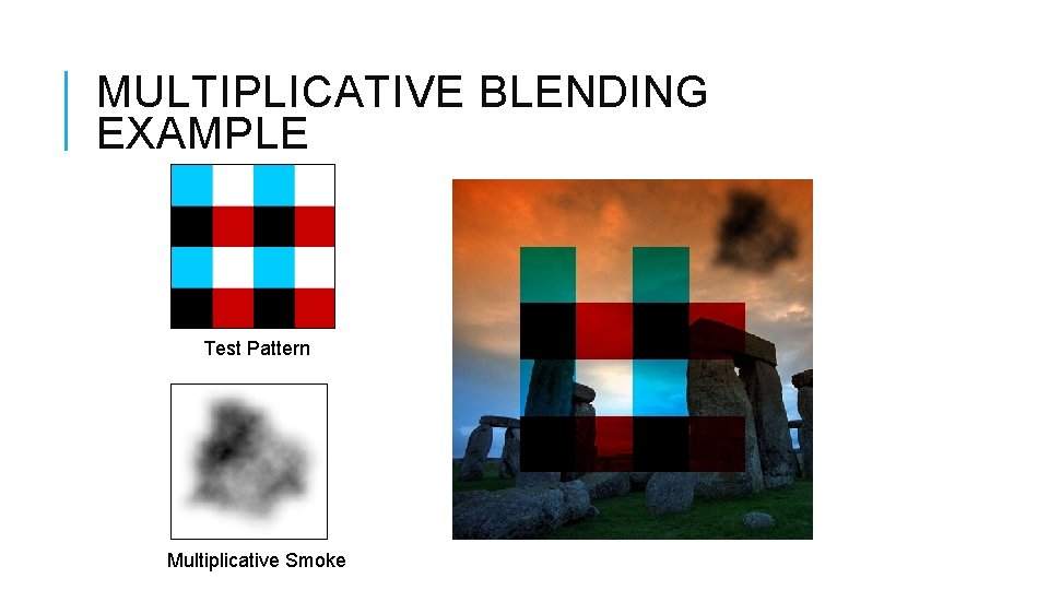 MULTIPLICATIVE BLENDING EXAMPLE Test Pattern Multiplicative Smoke 
