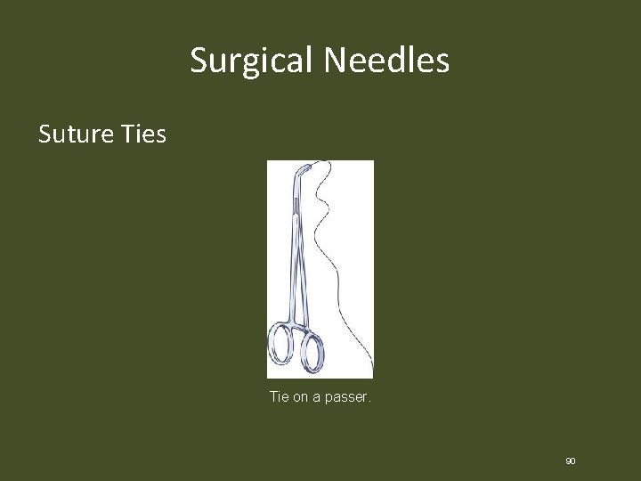 Surgical Needles Suture Ties Tie on a passer. 90 