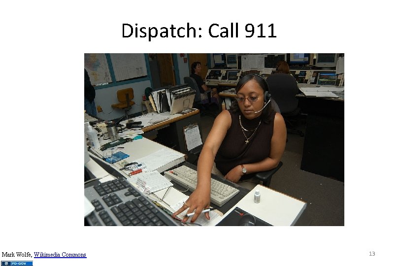 Dispatch: Call 911 Mark Wolfe, Wikimedia Commons 13 