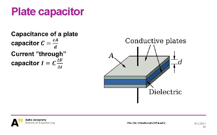 Plate capacitor https: //en. wikipedia. org/wiki/Capacitor 18. 2. 2021 30 Plate capacitor https: //en. wikipedia. org/wiki/Capacitor 18. 2. 2021 30