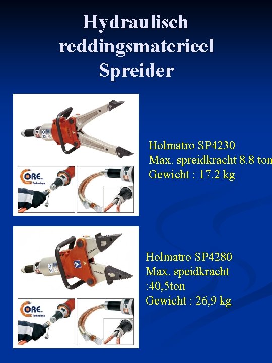 Hydraulisch reddingsmaterieel Spreider Holmatro SP 4230 Max. spreidkracht 8. 8 ton Gewicht : 17.