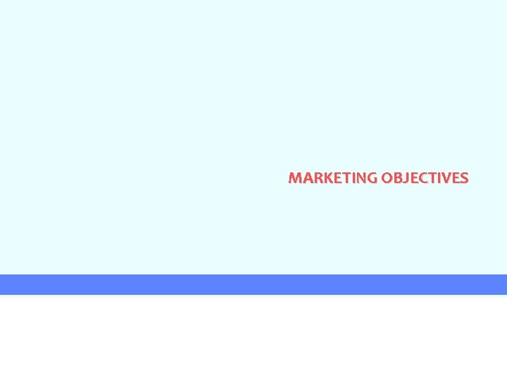 MARKETING OBJECTIVES 
