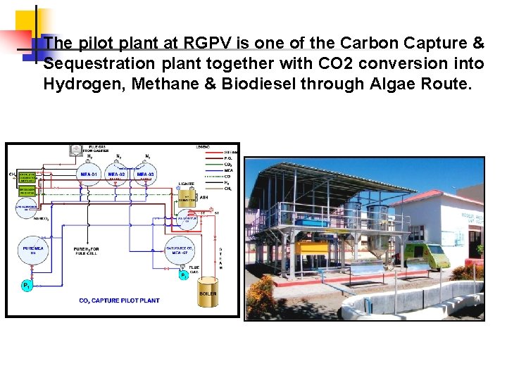 The pilot plant at RGPV is one of the Carbon Capture & Sequestration plant