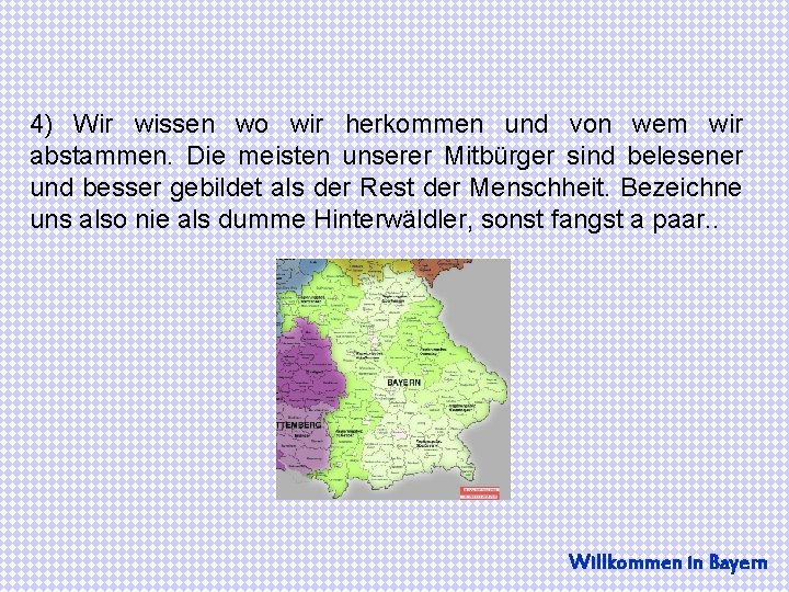 4) Wir wissen wo wir herkommen und von wem wir abstammen. Die meisten unserer