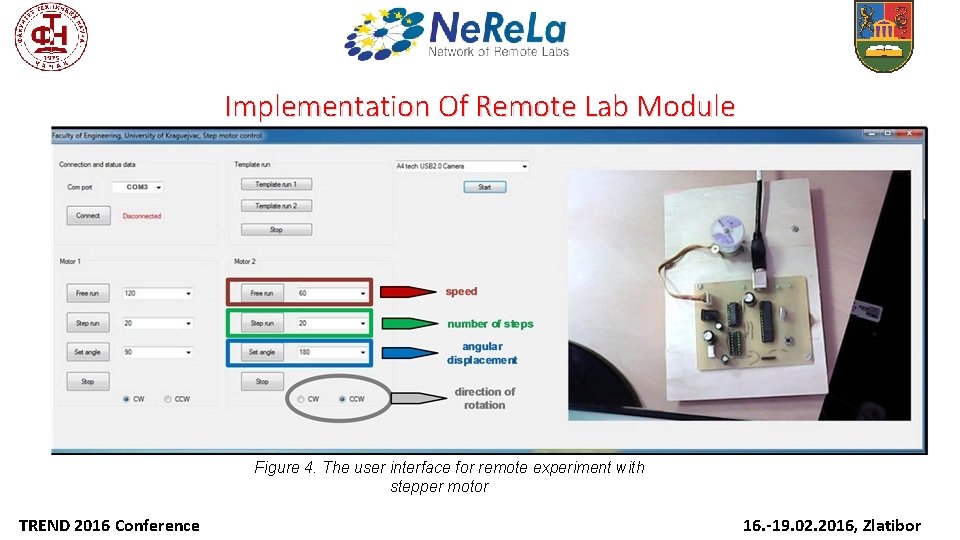Implementation Of Remote Lab Module Figure 4. The user interface for remote experiment with