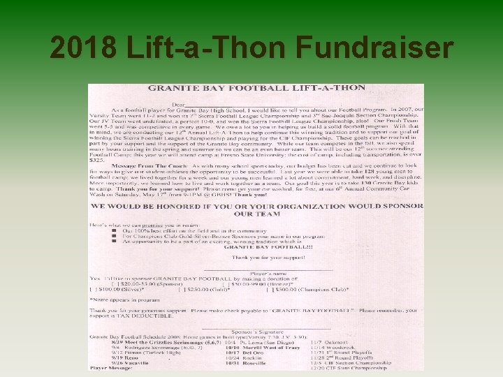 2018 Lift-a-Thon Fundraiser 