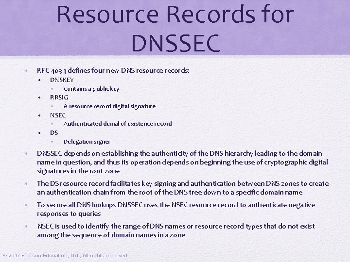 Resource Records for DNSSEC • RFC 4034 defines four new DNS resource records: •