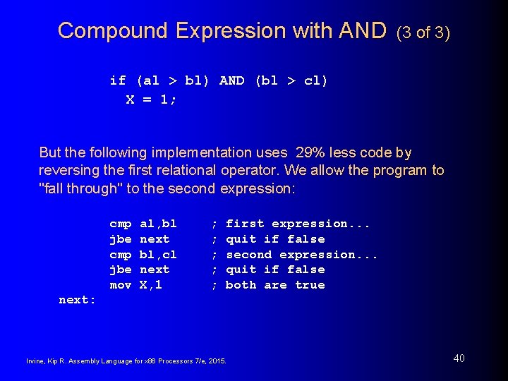 Compound Expression with AND (3 of 3) if (al > bl) AND (bl >