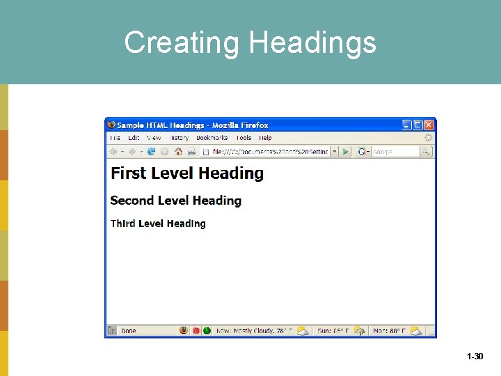 Creating Headings 1 -30 