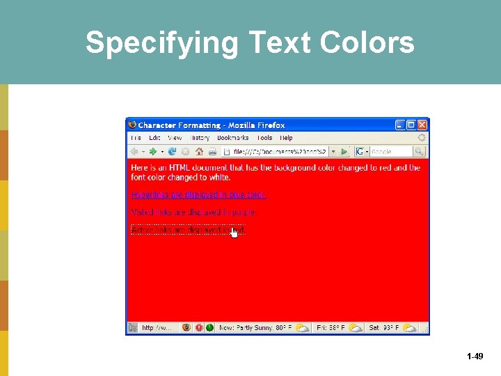 Specifying Text Colors 1 -49 