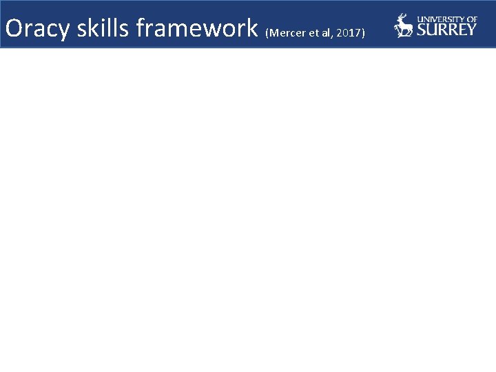 Oracy skills framework (Mercer et al, 2017) 