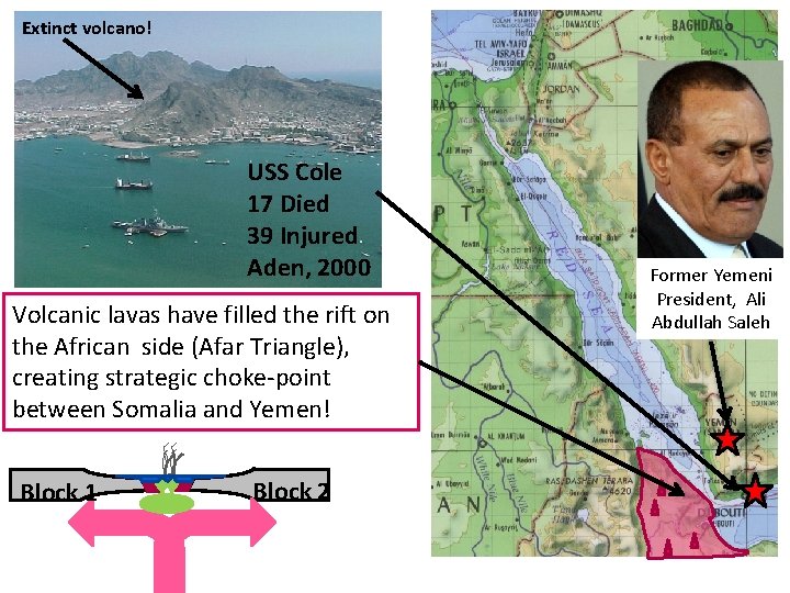 Extinct volcano! USS Cole 17 Died 39 Injured Aden, 2000 Volcanic lavas have filled