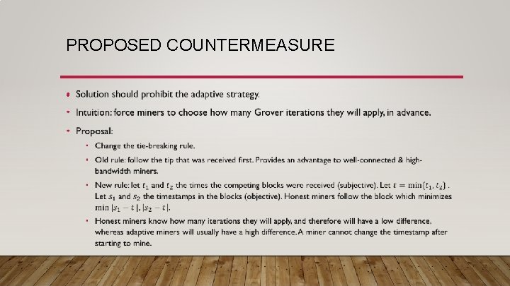 PROPOSED COUNTERMEASURE • 