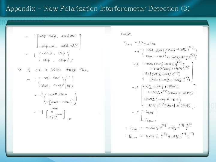 Appendix - New Polarization Interferometer Detection (3) 