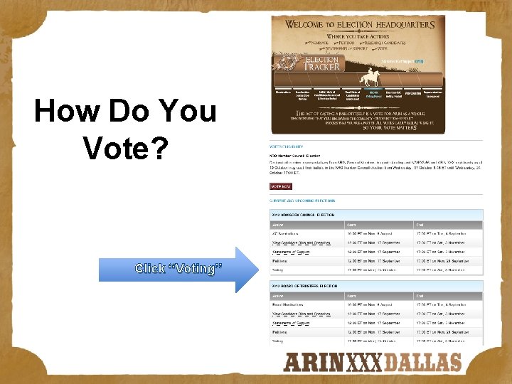 How Do You Vote? Click “Voting” 