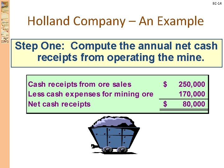 8 C-14 Holland Company – An Example Step One: Compute the annual net cash