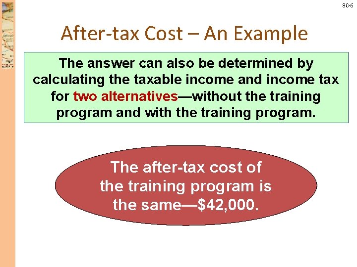 8 C-6 After-tax Cost – An Example The answer can also be determined by