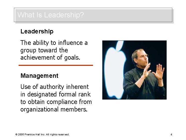 What Is Leadership? Leadership The ability to influence a group toward the achievement of