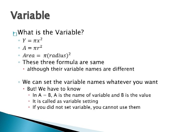 Variable � Variable �
