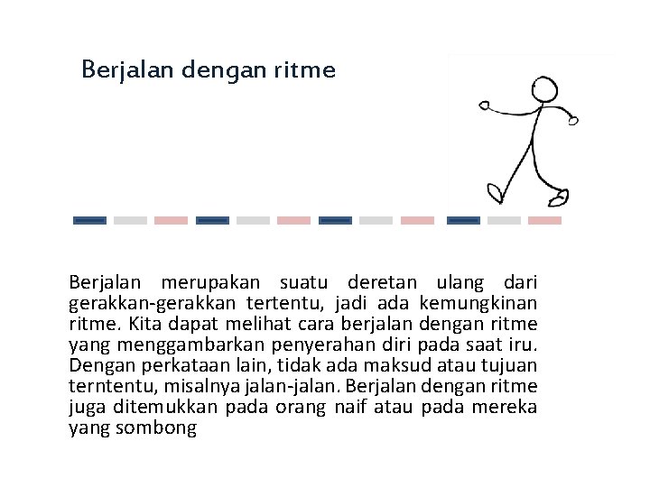 Berjalan dengan ritme Berjalan merupakan suatu deretan ulang dari gerakkan-gerakkan tertentu, jadi ada kemungkinan Berjalan dengan ritme Berjalan merupakan suatu deretan ulang dari gerakkan-gerakkan tertentu, jadi ada kemungkinan
