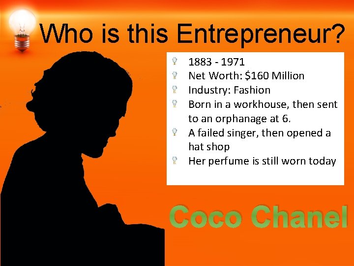 Who is this Entrepreneur? 1883 - 1971 Net Worth: $160 Million Industry: Fashion Born