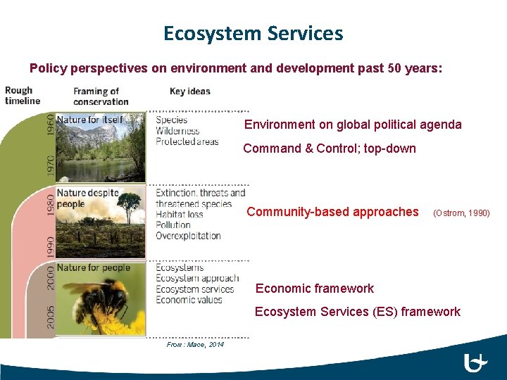 Ecosystem Services Policy perspectives on environment and development past 50 years: Environment on global