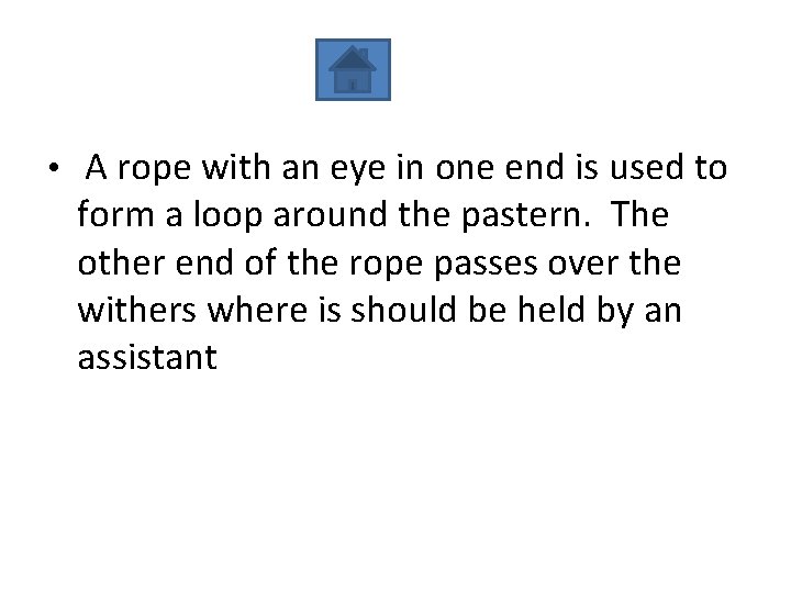  • A rope with an eye in one end is used to form