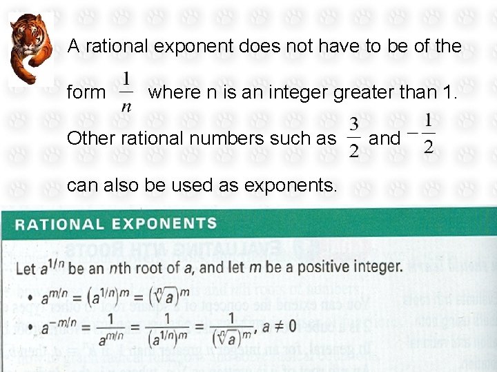 A rational exponent does not have to be of the form where n is