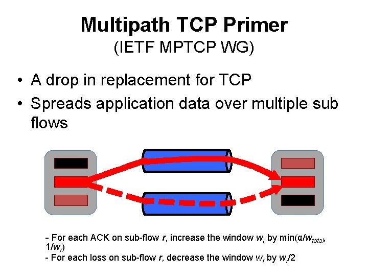 Multipath TCP Primer (IETF MPTCP WG) • A drop in replacement for TCP •